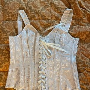 White/Cream Brocade Corset Top